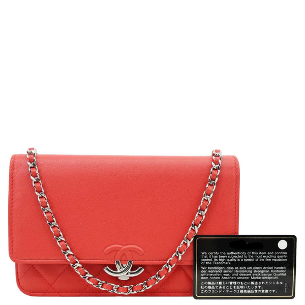 CHANEL Urban Companion Grained Calfskin Leather WOC Crossbody Bag Red