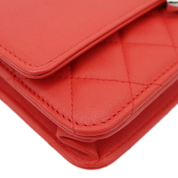 CHANEL Urban Companion Grained Calfskin Leather WOC Crossbody Bag Red