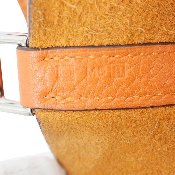 HERMES Picotin Lock 22 MM Taurillon Clemence Leather Hobo Bag Orange