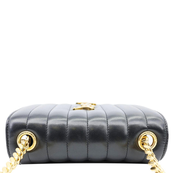 YVES SAINT LAURENT Vicky Medium Vertical Quilted Leather Chain Crossbody Bag Black