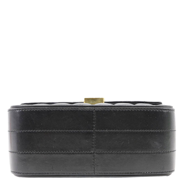 YVES SAINT LAURENT Vicky Medium Vertical Quilted Leather Chain Crossbody Bag Black