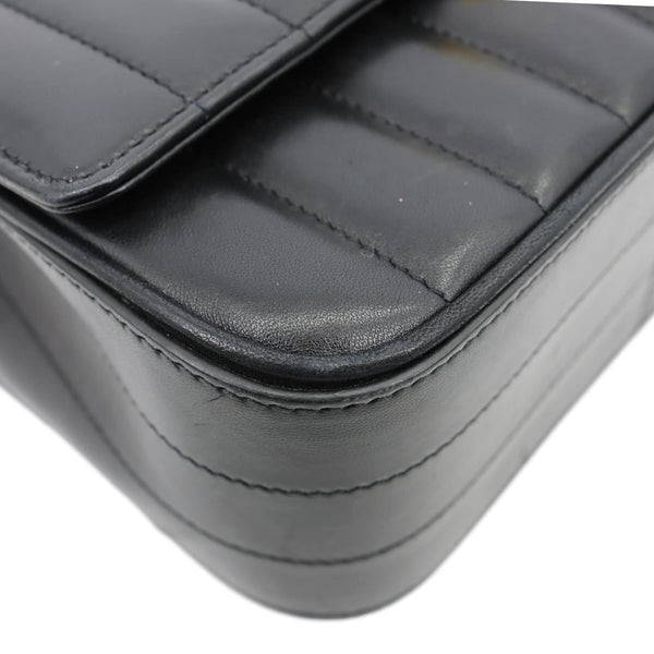 YVES SAINT LAURENT Vicky Medium Vertical Quilted Leather Chain Crossbody Bag Black