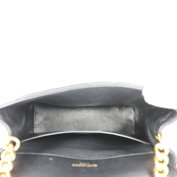 YVES SAINT LAURENT Vicky Medium Vertical Quilted Leather Chain Crossbody Bag Black