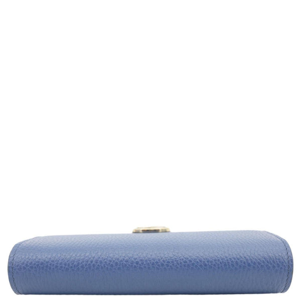 GUCCI Dollar Interlocking G Calfskin Leather Chain Wallet Crossbody Bag Blue 510314