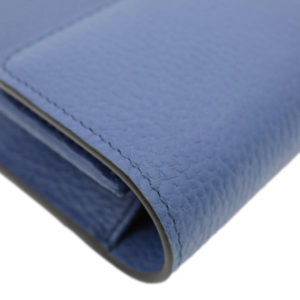 GUCCI Dollar Interlocking G Calfskin Leather Chain Wallet Crossbody Bag Blue 510314