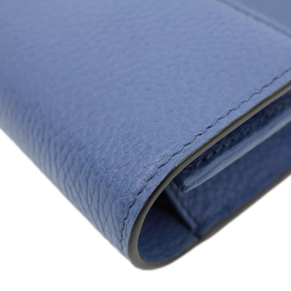 GUCCI Dollar Interlocking G Calfskin Leather Chain Wallet Crossbody Bag Blue 510314