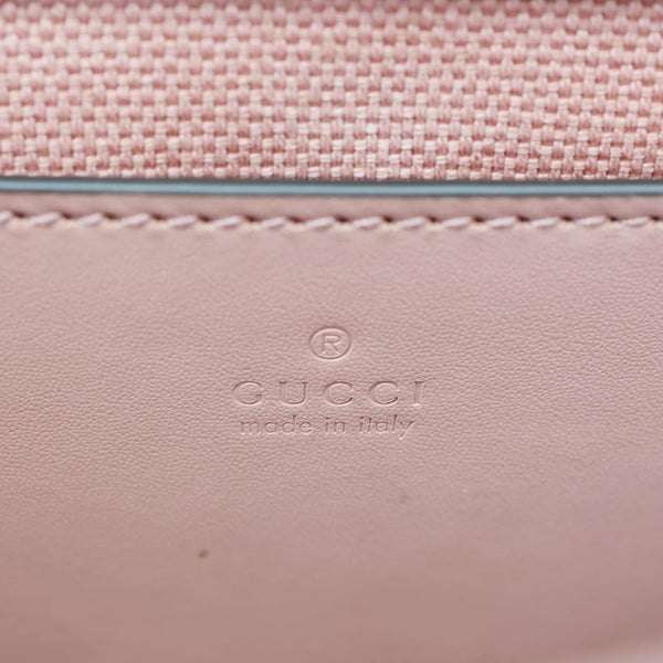 GUCCI Super Mini GG Embossed Leather Shoulder Bag Pink 772794