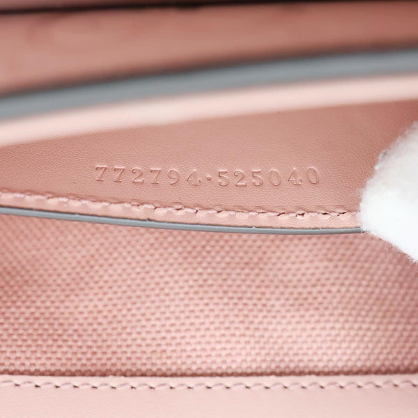 GUCCI Super Mini GG Embossed Leather Shoulder Bag Pink 772794