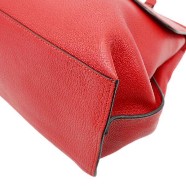 GUCCI Bamboo Daily Large Leather Top Handle Shoulder Bag Red 370830