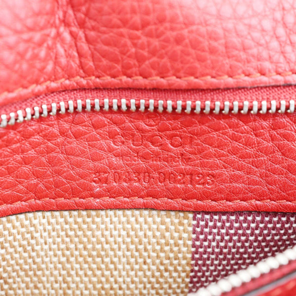 GUCCI Bamboo Daily Large Leather Top Handle Shoulder Bag Red 370830