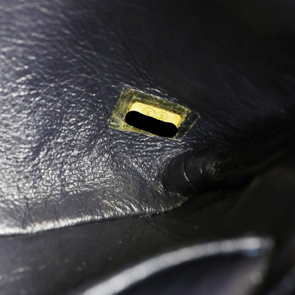 CHANEL CC Chic Double Flap Quilted Lambskin Leather Shoulder Bag Navy Blue