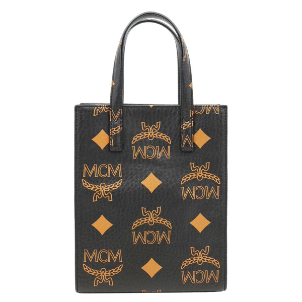 MCM Mini Maxi Aren Visetos Nappa Rectangular Tote Bag Black