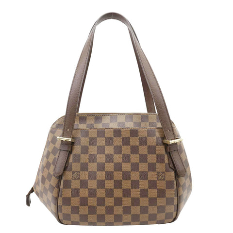 LOUIS VUITTON Belem MM Damier Ebene Shoulder Bag Brown