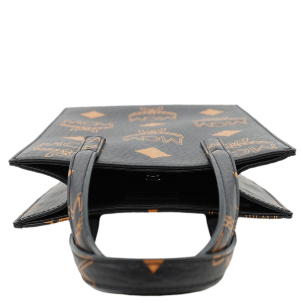 MCM Mini Maxi Aren Visetos Nappa Rectangular Tote Bag Black