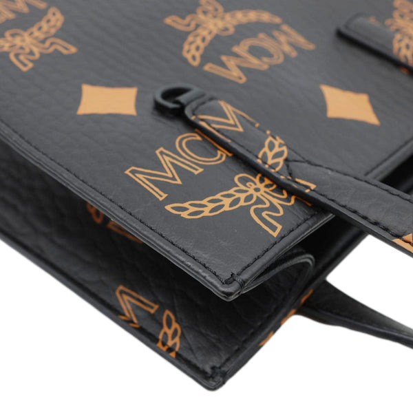 MCM Mini Maxi Aren Visetos Nappa Rectangular Tote Bag Black