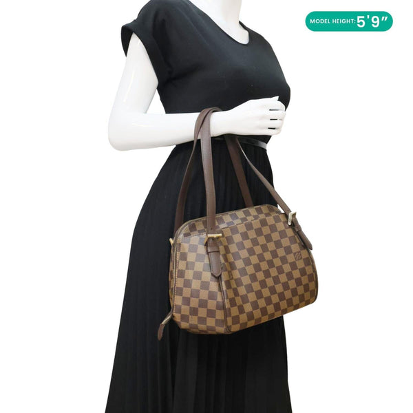 LOUIS VUITTON Belem MM Damier Ebene Shoulder Bag Brown