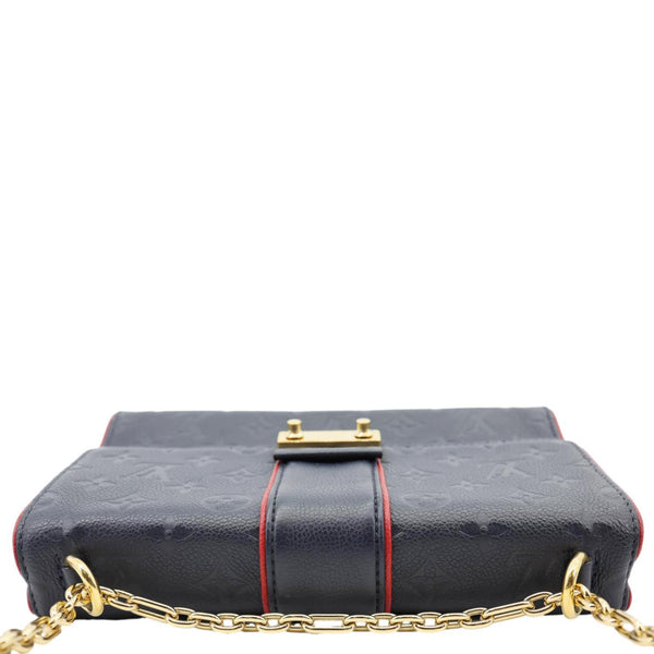 LOUIS VUITTON Saint Sulpice PM Empreinte Leather Crossbody Bag Navy Blue