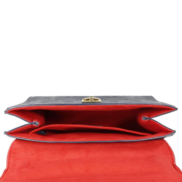 LOUIS VUITTON Saint Sulpice PM Empreinte Leather Crossbody Bag Navy Blue