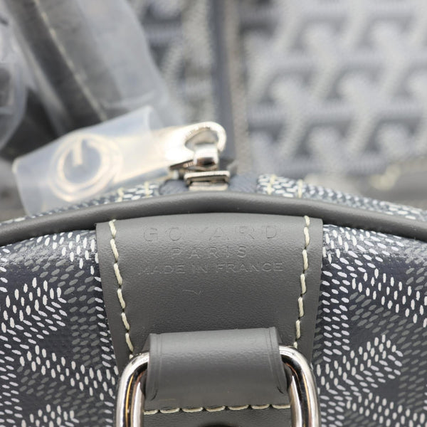 GOYARD 50 Chevron Print Canvas Boston Bag Grey