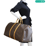 LOUIS VUITTON Keepall 55 Monogram Canvas Travel Bag Brown