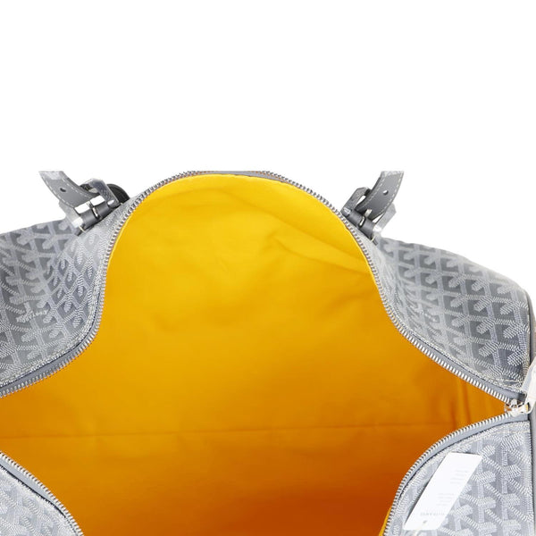 GOYARD 50 Chevron Print Canvas Boston Bag Grey