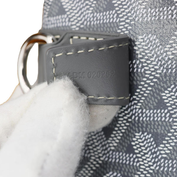 GOYARD 50 Chevron Print Canvas Boston Bag Grey