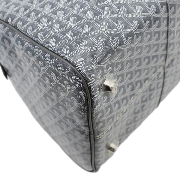 GOYARD 50 Chevron Print Canvas Boston Bag Grey