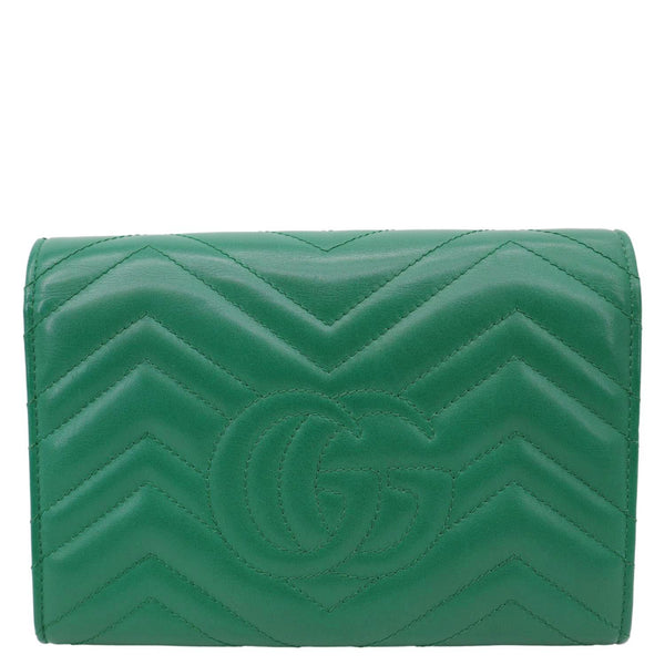 GUCCI GG Marmont Leather Crossbody Bag Green 474575