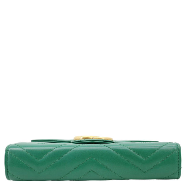 GUCCI GG Marmont Leather Crossbody Bag Green 474575