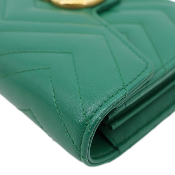 GUCCI GG Marmont Leather Crossbody Bag Green 474575