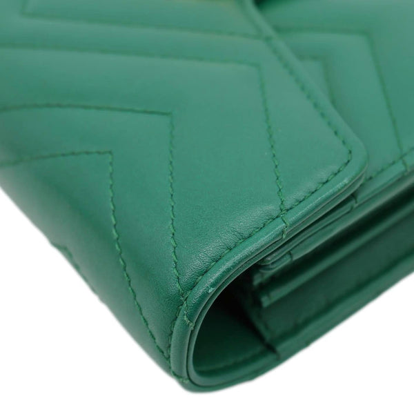 GUCCI GG Marmont Leather Crossbody Bag Green 474575