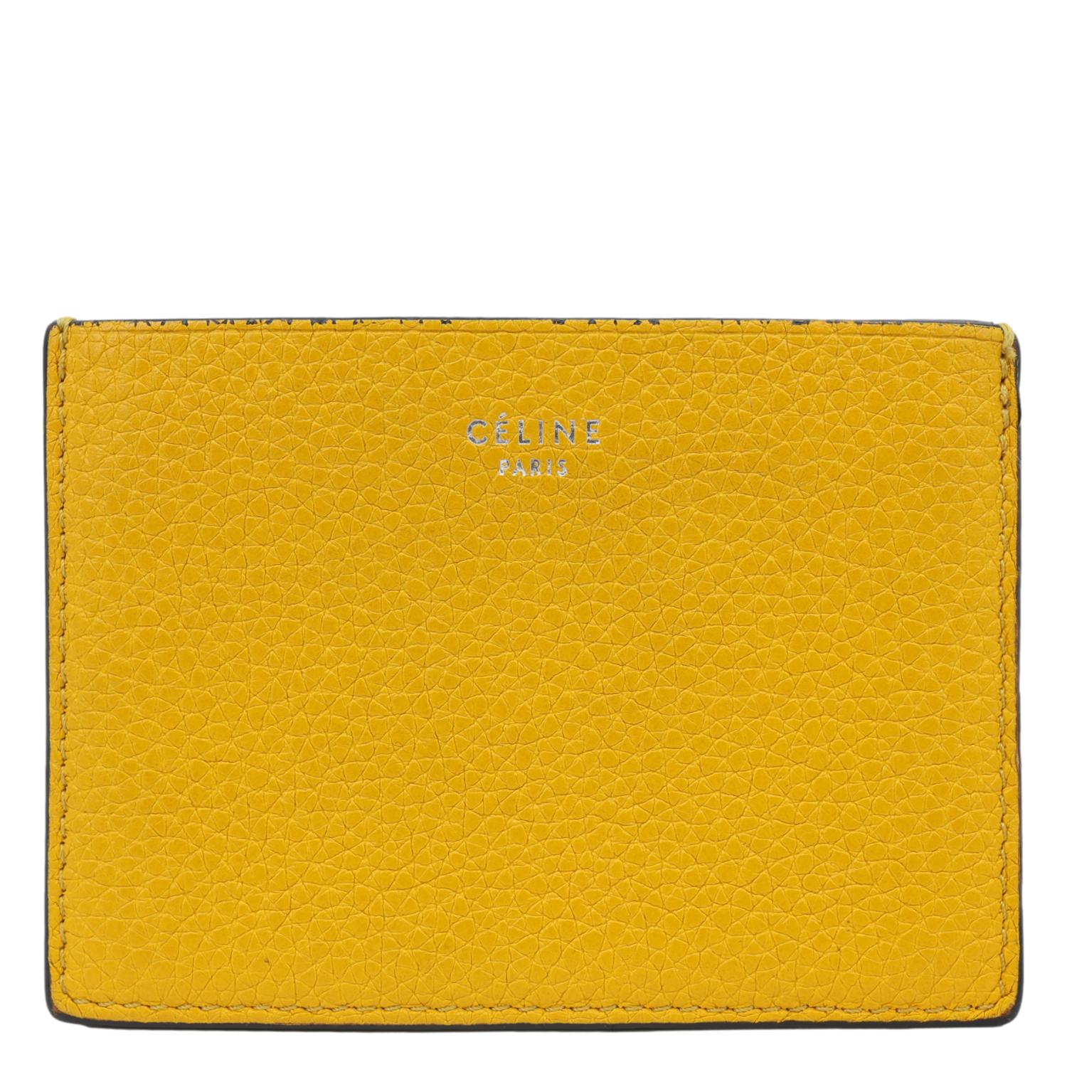 CELINE Leather Card Holder Wallet Yellow