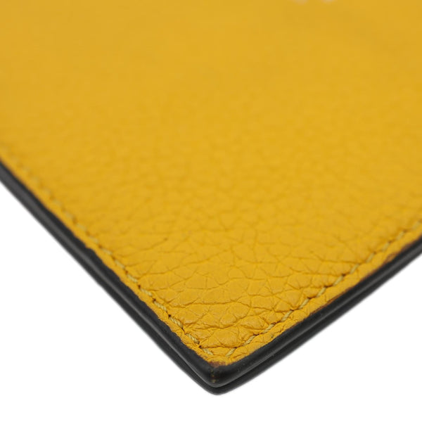 CELINE Leather Card Holder Wallet Yellow