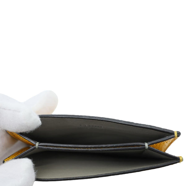 CELINE Leather Card Holder Wallet Yellow