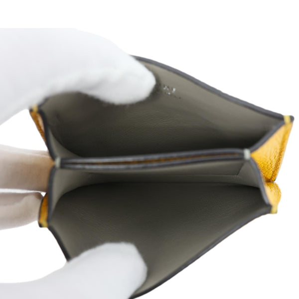 CELINE Leather Card Holder Wallet Yellow