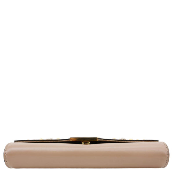 LOUIS VUITTON Chain Louise GM Studded Leather Shoulder Bag Beige