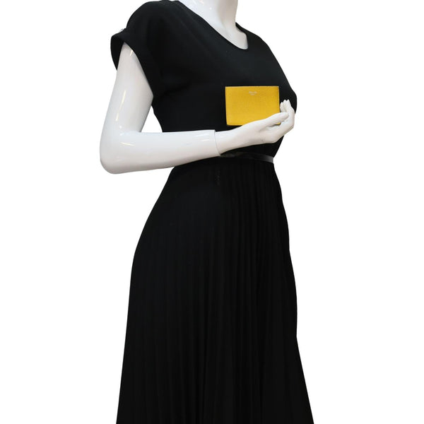 CELINE Leather Card Holder Wallet Yellow