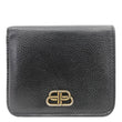 BALENCIAGA Leather Bifold Compact Wallet Black