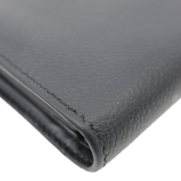 BALENCIAGA Leather Bifold Compact Wallet Black