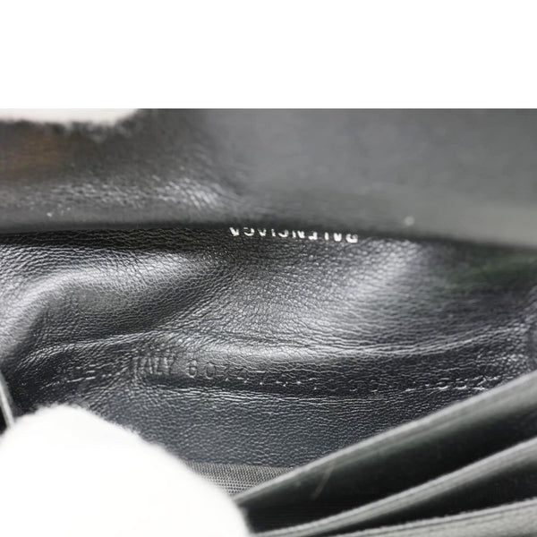 BALENCIAGA Leather Bifold Compact Wallet Black