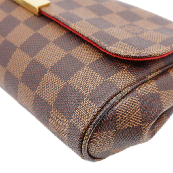LOUIS VUITTON Favorite MM Damier Ebene Chain Shoulder Bag Brown