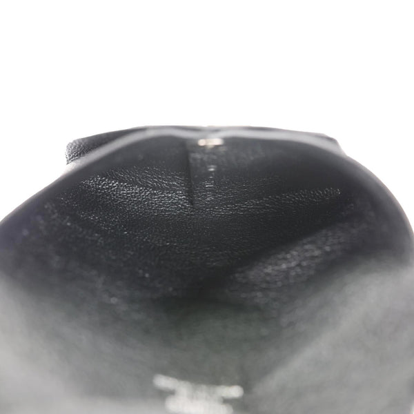 HERMES Bastia Verso Grained Goatskin Leather Coin Purse Black