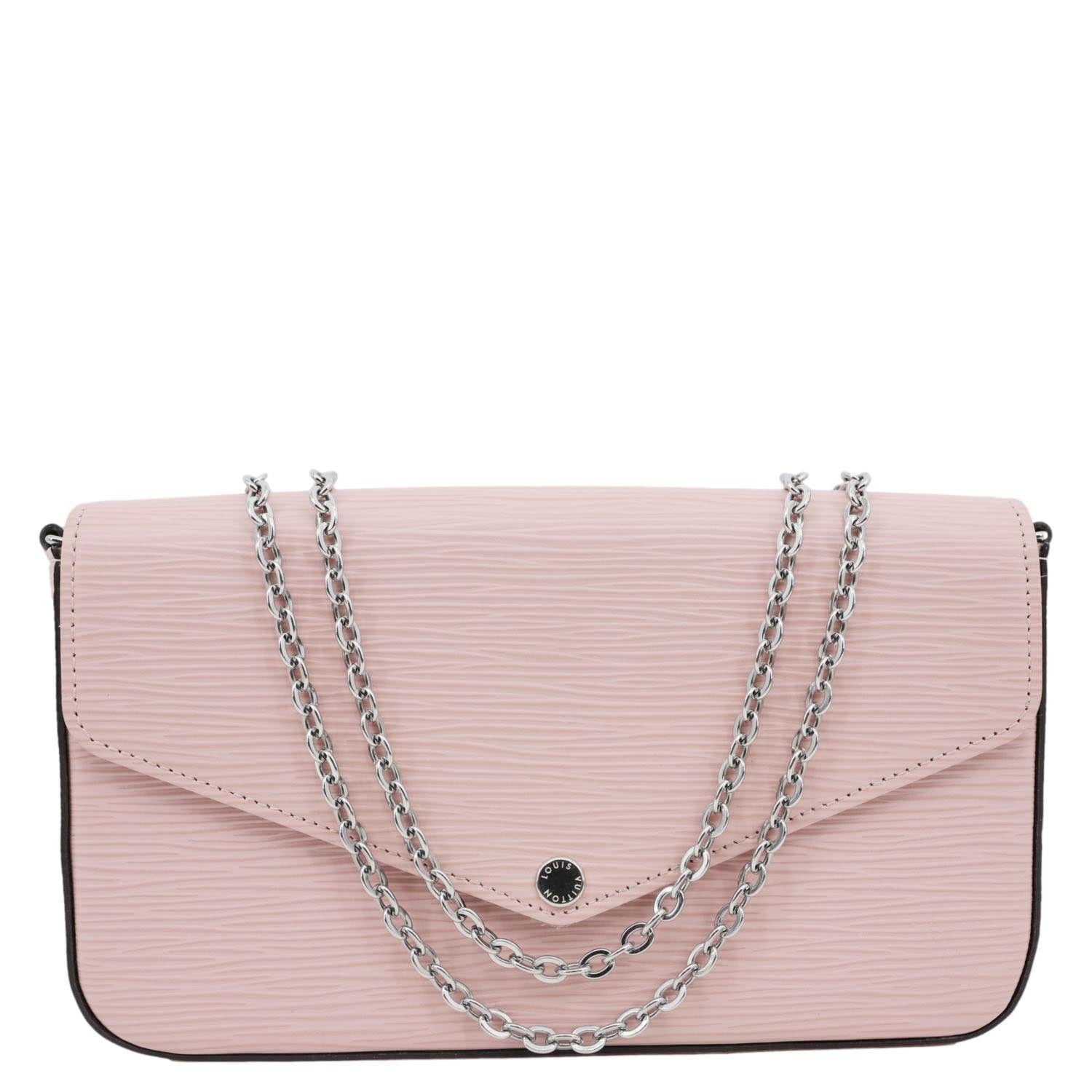 LOUIS VUITTON Felicie Pochette Epi Leather Crossbody Bag Pink