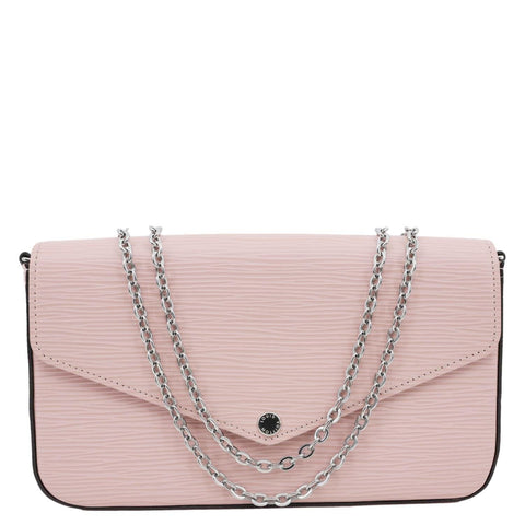LOUIS VUITTON Felicie Pochette Epi Leather Crossbody Bag Pink