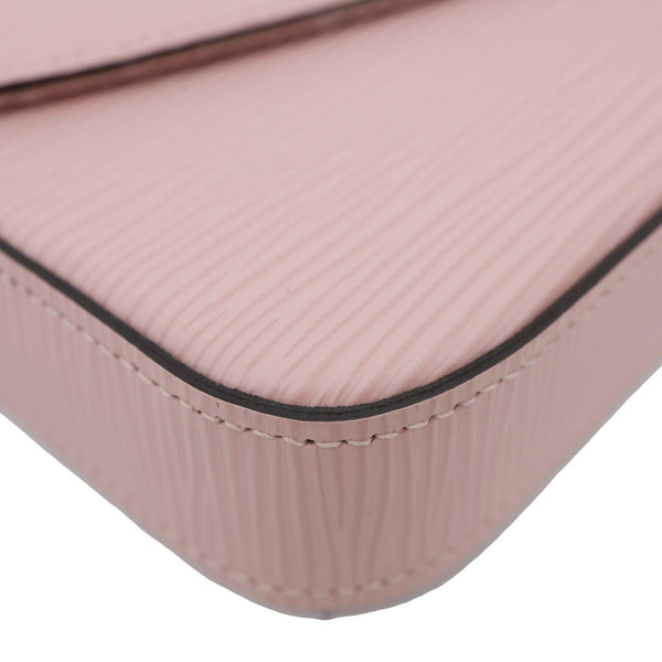 LOUIS VUITTON Felicie Pochette Epi Leather Crossbody Bag Pink