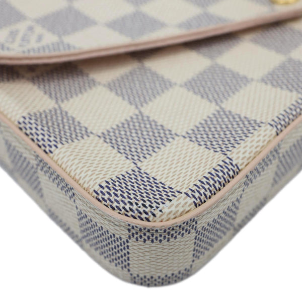 LOUIS VUITTON Felicie Pochette Damier Azur Crossbody Bag Rose Ballerine