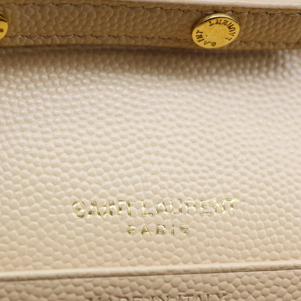YVES SAINT LAURENT Cassandra Matelasse Grain De Poudre Chain Wallet Cream
