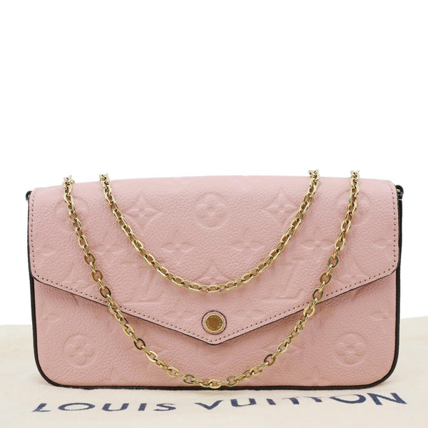 LOUIS VUITTON Felicie Pochette Monogram Empreinte Crossbody Bag Rose Poudre