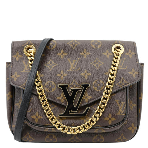LOUIS VUITTON Passy NM Monogram Canvas Shoulder Bag Brown