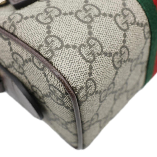 GUCCI Ophidia Mini GG Supreme Canvas Boston Shoulder Bag Beige 838478